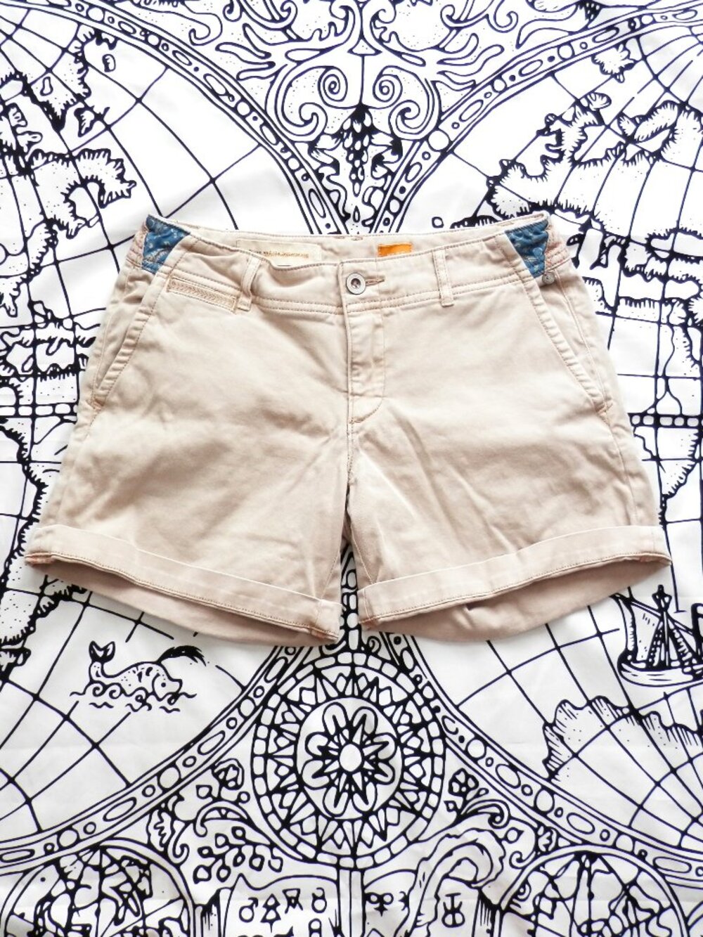 Anthropologie Pilcro Hyphen Patchwork Chino Shorts, Size 25